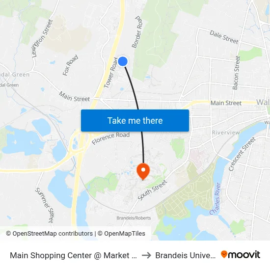 Main Shopping Center @ Market Basket to Brandeis University map