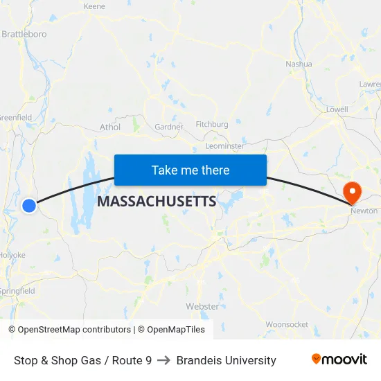 Stop & Shop Gas / Route 9 to Brandeis University map