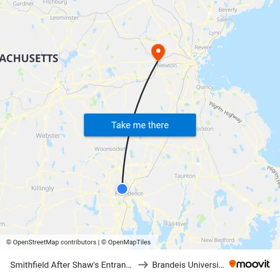Smithfield After Shaw's Entrance to Brandeis University map