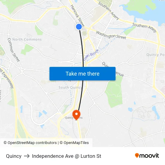 Quincy to Independence Ave @ Lurton St map
