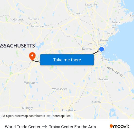 World Trade Center to Traina Center For the Arts map