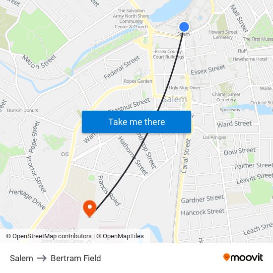 Salem to Bertram Field map