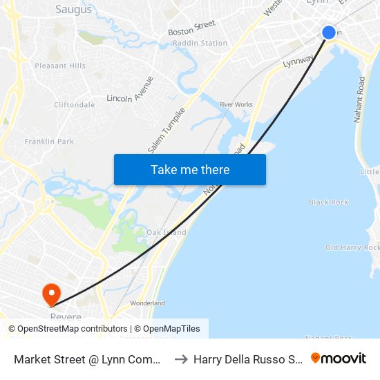 Market Street @ Lynn Commuter Rail to Harry Della Russo Stadium map