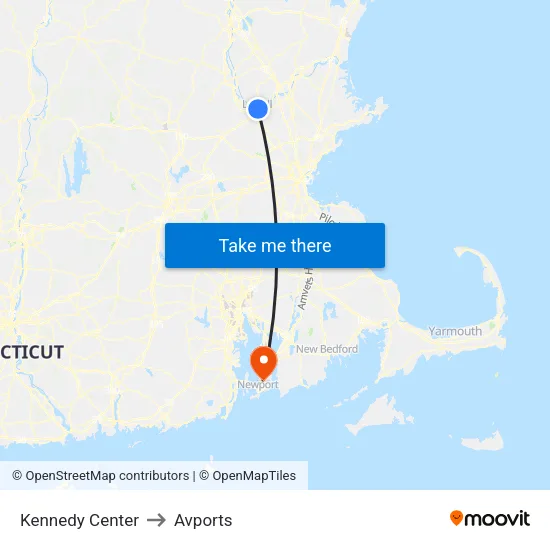 Kennedy Center to Avports map