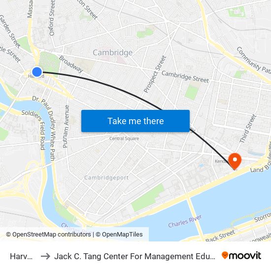 Harvard to Jack C. Tang Center For Management Education map