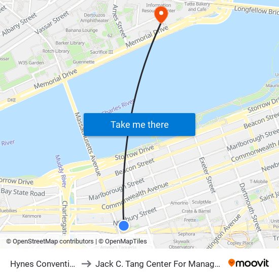 Hynes Convention Center to Jack C. Tang Center For Management Education map