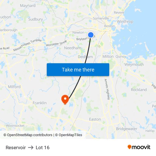 Reservoir to Lot 16 map