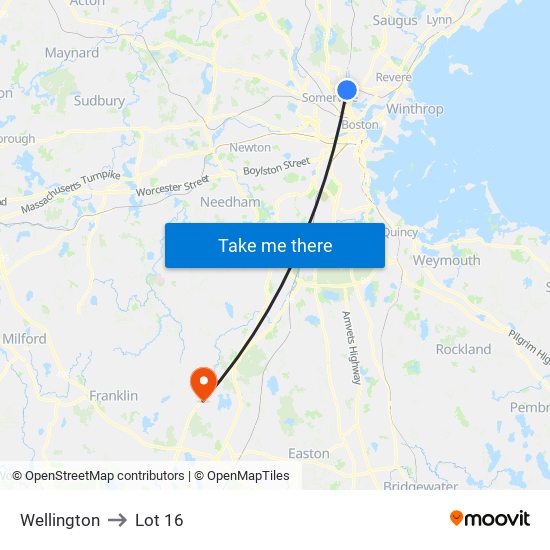 Wellington to Lot 16 map