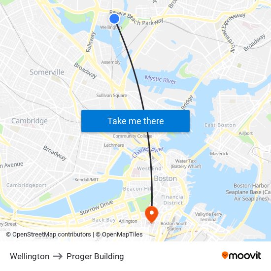 Wellington to Proger Building map