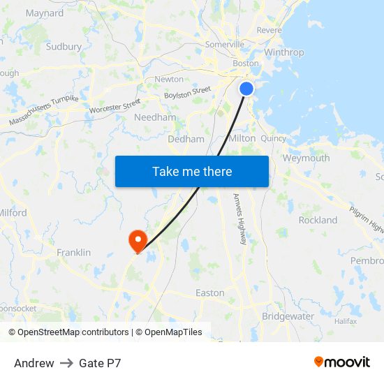 Andrew to Gate P7 map