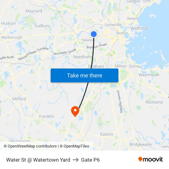 Water St @ Watertown Yard to Gate P6 map