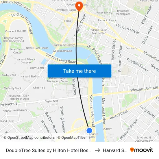 DoubleTree Suites by Hilton Hotel Boston - Cambridge to Harvard Square map