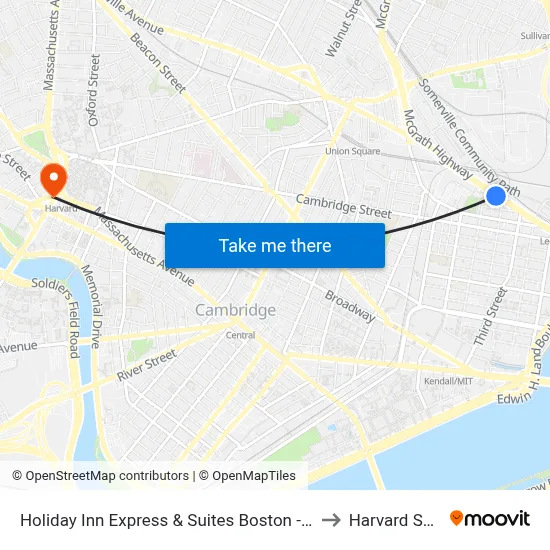 Holiday Inn Express & Suites Boston - Cambridge to Harvard Square map