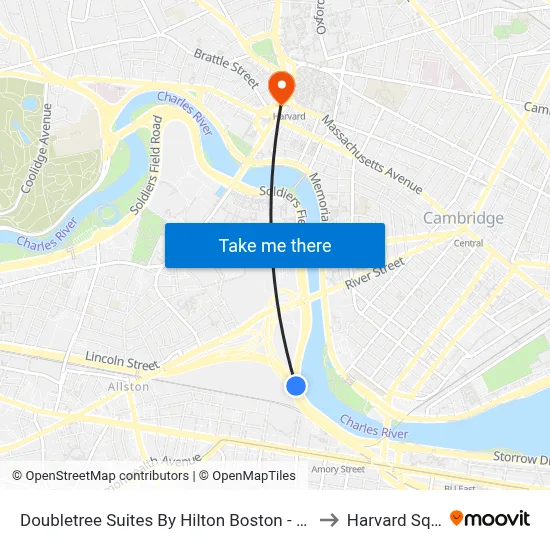 Doubletree Suites By Hilton Boston - Cambridge to Harvard Square map