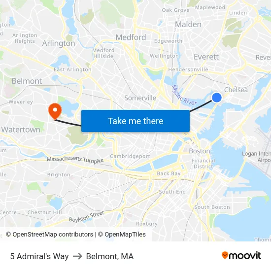 5 Admiral's Way to Belmont, MA map