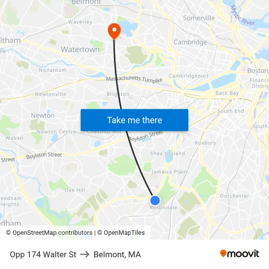 Opp 174 Walter St to Belmont, MA map