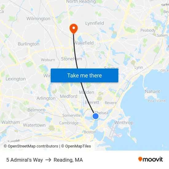 5 Admiral's Way to Reading, MA map