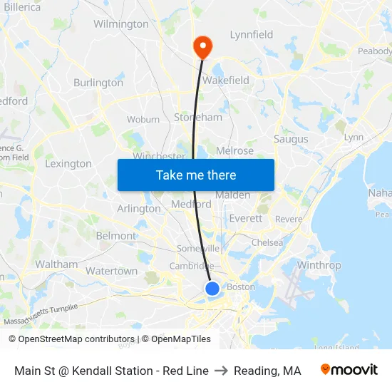 Main St @ Kendall Station - Red Line to Reading, MA map