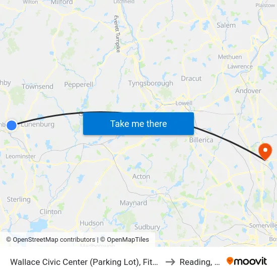 Wallace Civic Center (Parking Lot), Fitchburg to Reading, MA map
