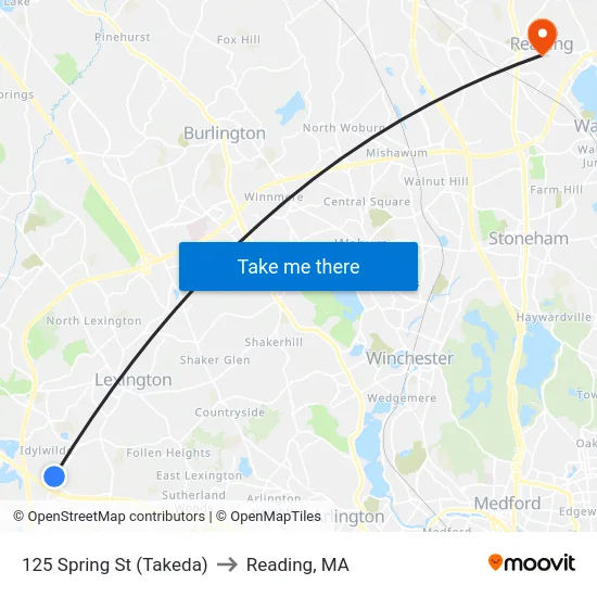 125 Spring St  (Takeda) to Reading, MA map