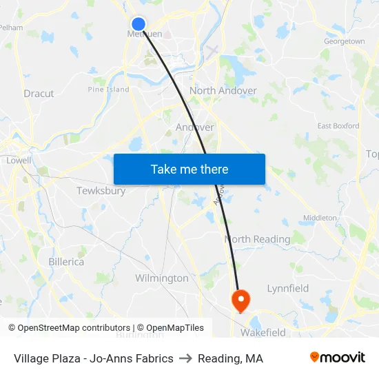 Village Plaza -  Jo-Anns Fabrics to Reading, MA map