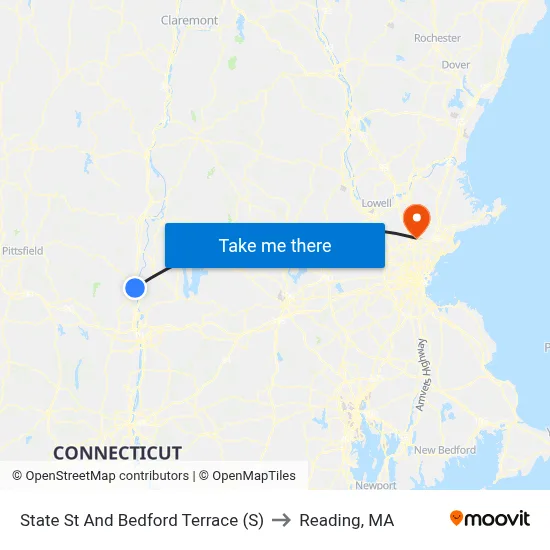 State St And Bedford Terrace (S) to Reading, MA map