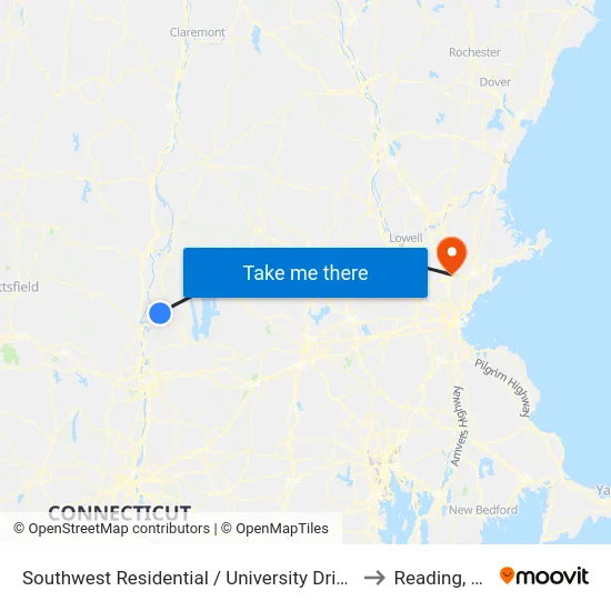 Southwest Residential  / University Drive (S) to Reading, MA map