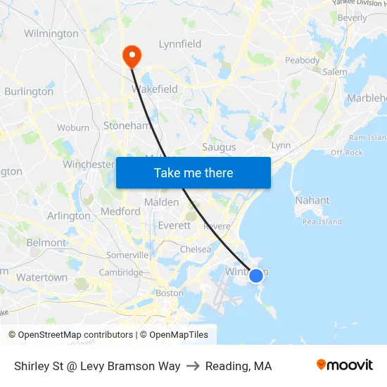 Shirley St @ Levy Bramson Way to Reading, MA map