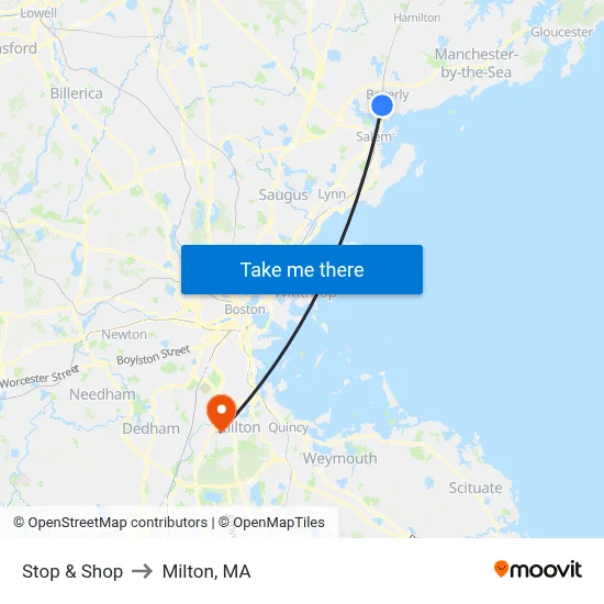 Stop & Shop to Milton, MA map