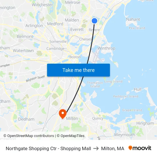 Northgate Shopping Ctr - Shopping Mall to Milton, MA map