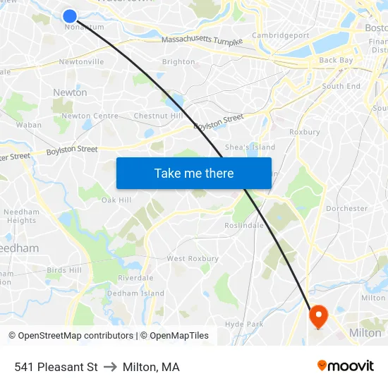 541 Pleasant St to Milton, MA map