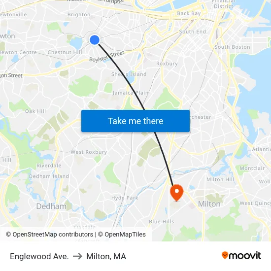 Englewood Ave. to Milton, MA map