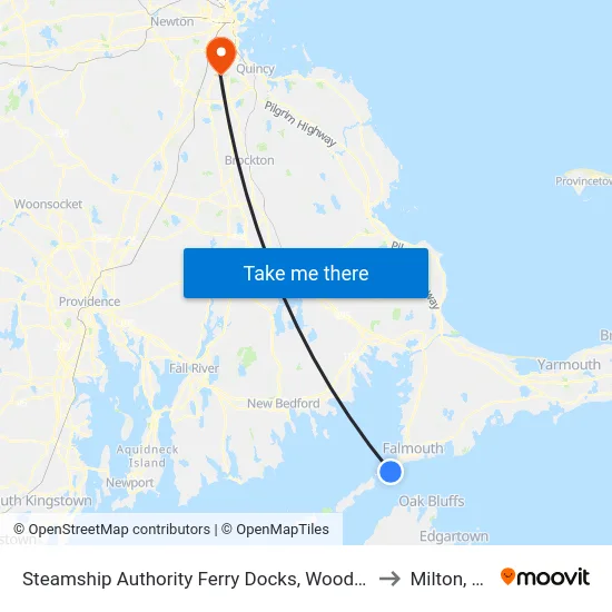 Steamship Authority Ferry Docks, Woods Hole to Milton, MA map