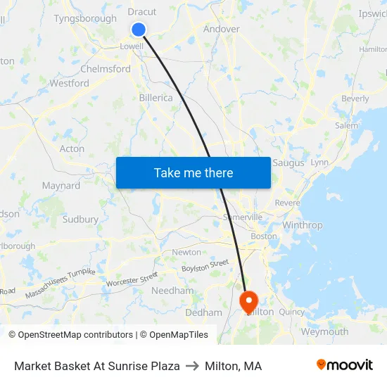 Market Basket At Sunrise Plaza to Milton, MA map
