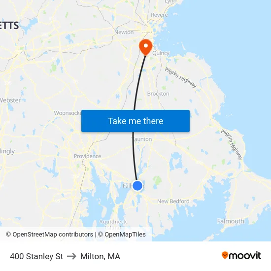 400 Stanley St to Milton, MA map