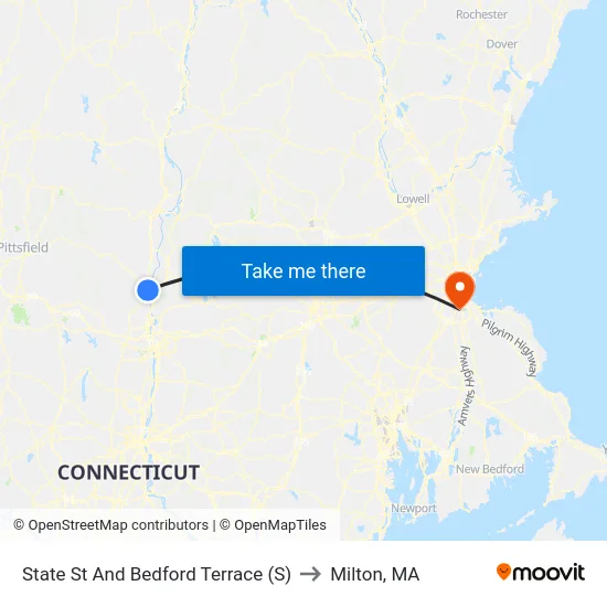 State St And Bedford Terrace (S) to Milton, MA map