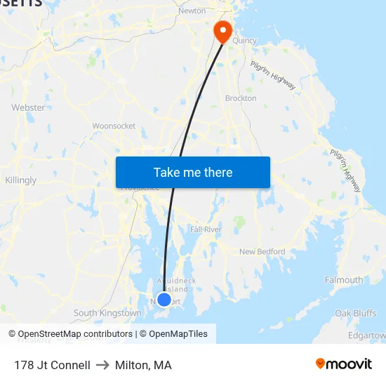 178 Jt Connell to Milton, MA map