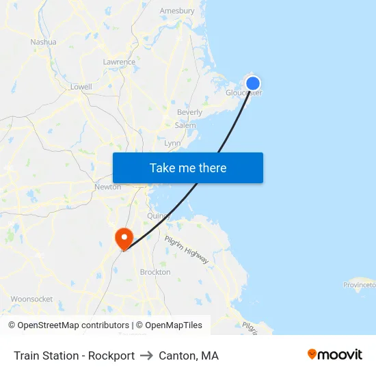 Train Station - Rockport to Canton, MA map