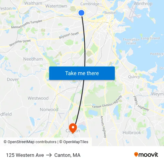 125 Western Ave to Canton, MA map