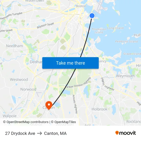 27 Drydock Ave to Canton, MA map