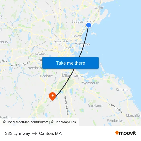 333 Lynnway to Canton, MA map