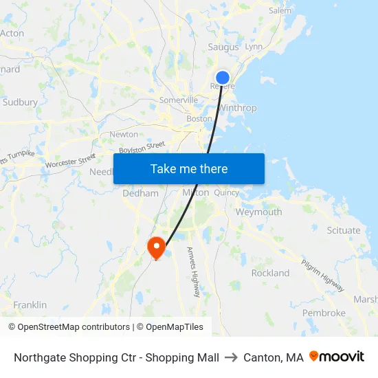Northgate Shopping Ctr - Shopping Mall to Canton, MA map