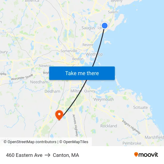 460 Eastern Ave to Canton, MA map