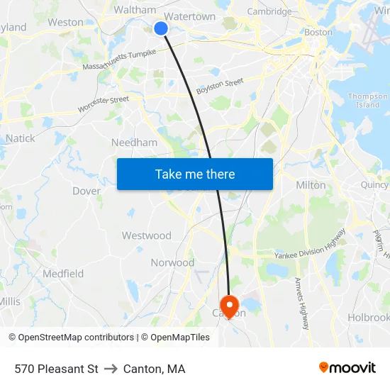 570 Pleasant St to Canton, MA map