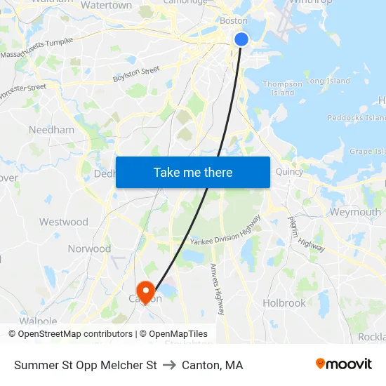 Summer St Opp Melcher St to Canton, MA map