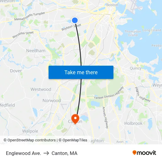 Englewood Ave. to Canton, MA map