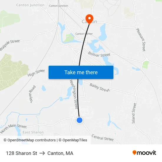 128 Sharon St to Canton, MA map