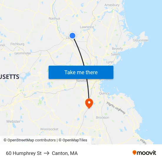 60 Humphrey St to Canton, MA map