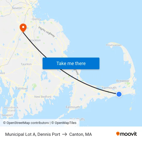Municipal Lot A, Dennis Port to Canton, MA map