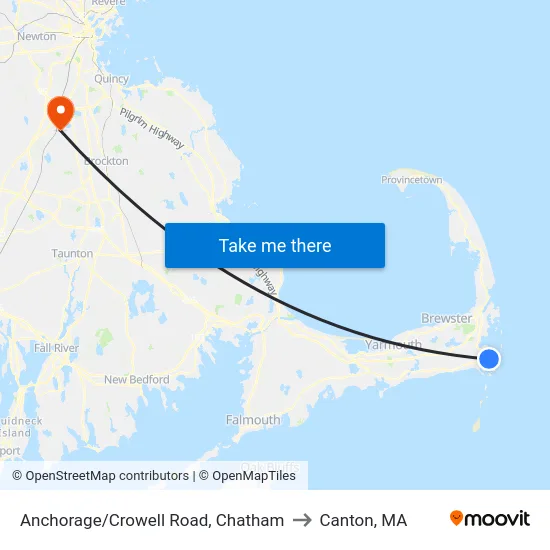 Anchorage/Crowell Road, Chatham to Canton, MA map